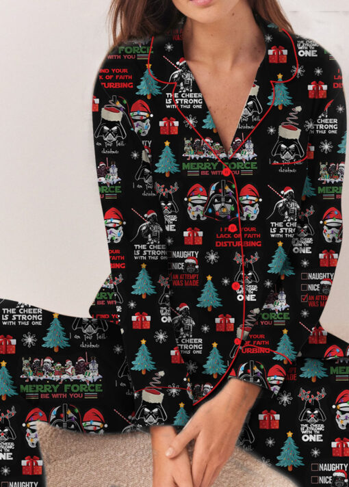 Darth Vader Santa Satin Pajamas Set, Star Wars Characters Pajamas
