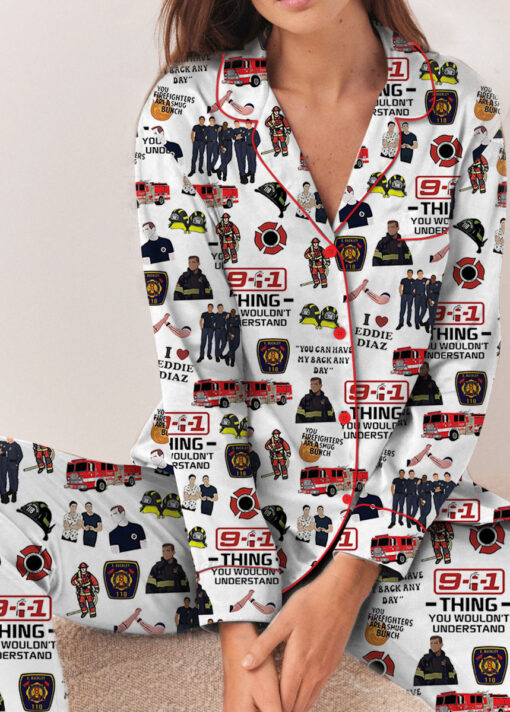American TV Series Shirt 9-1-1 TV Show Satin Pajamas Set For Women