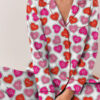 Valentine Day's Heart Shape Satin Pajama Set For Women
