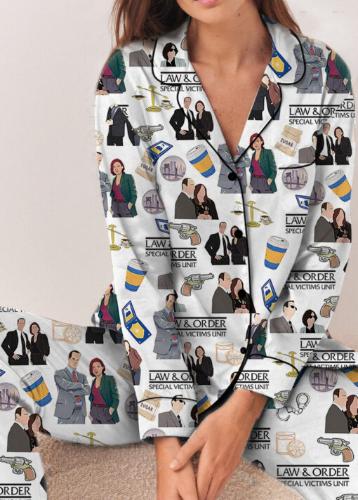 Law And Order Tv Series Satin Pajamas Set For Women