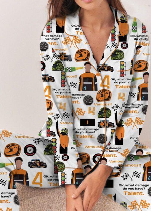 Formula 1 Racing Game Fans F1 Satin Pajamas Set For Women - Image 9