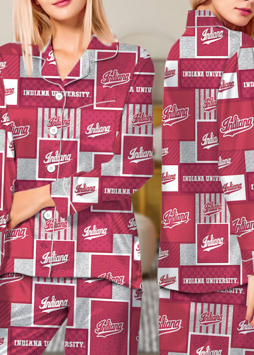 Indiana University Hoosiers Satin Pajama Set For Women - Image 11