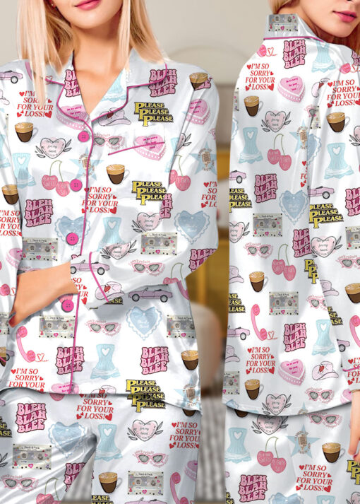 Bleh Blah Blee Satin Pajamas Set For Women - Image 11