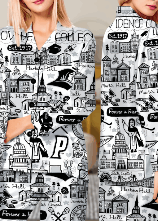 Providence College Satin Pajama Set For Women - Image 6