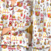Christmas Mc Donald Pajamas Set, Mc Donald Pyjamas, McDonald Pajamas Women, Mc Donald Pattern Sleepwear, Food Lover Night Wear Pajamas