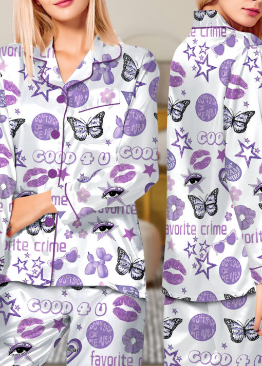 Women's Good 4U Favorite Crime Pajamas Set For Women, White Color, US Size S-5XL - Image 12
