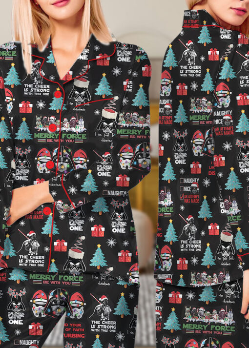 Darth Vader Santa Satin Pajamas Set, Star Wars Characters Pajamas