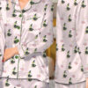 Green And Pink Duck Satin Pajamas Set For Women