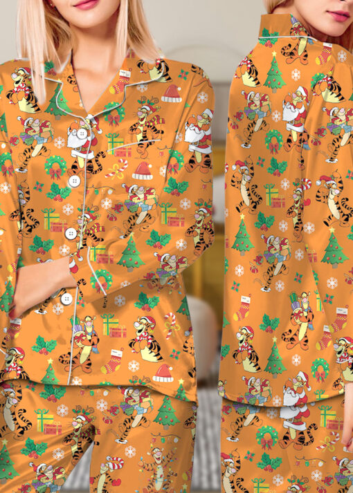 Christmas Disney Tigger Satin Pajamas Set For Women