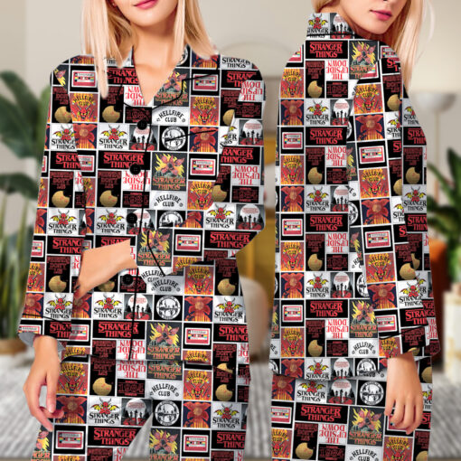 Stranger Things Movie Satin Pajamas Set For Women
