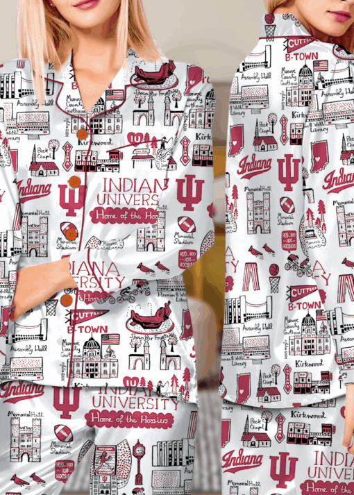 Indiana University Satin Pajamas Set For Women - Image 7