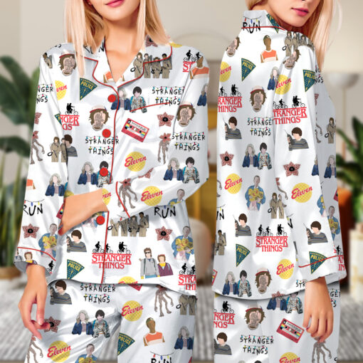 Stranger Things Hellfire Club Friends Don’t Lie Short Sleeve Satin Pajamas Set