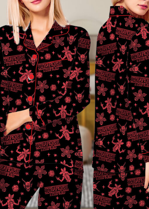The Stranger Things Movie Satin Pajama Set For Women