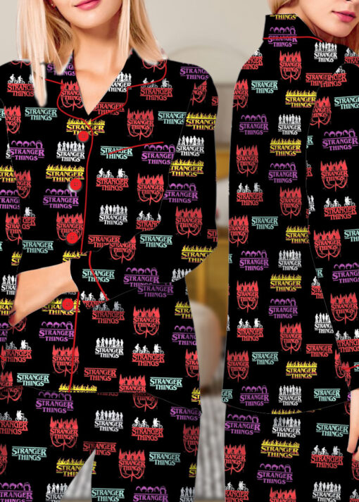 The Stranger Thing Movie Satin Pajamas Set For Women