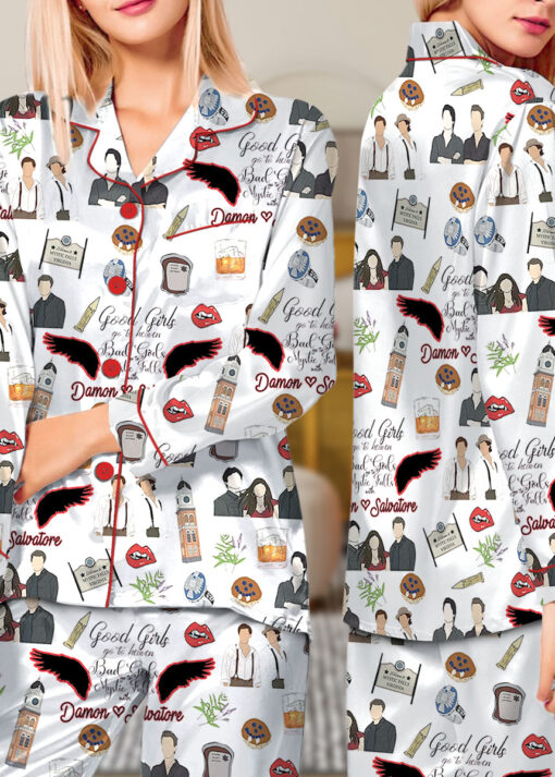 Vampire Diaries TV Series Satin Pajamas Set For Women