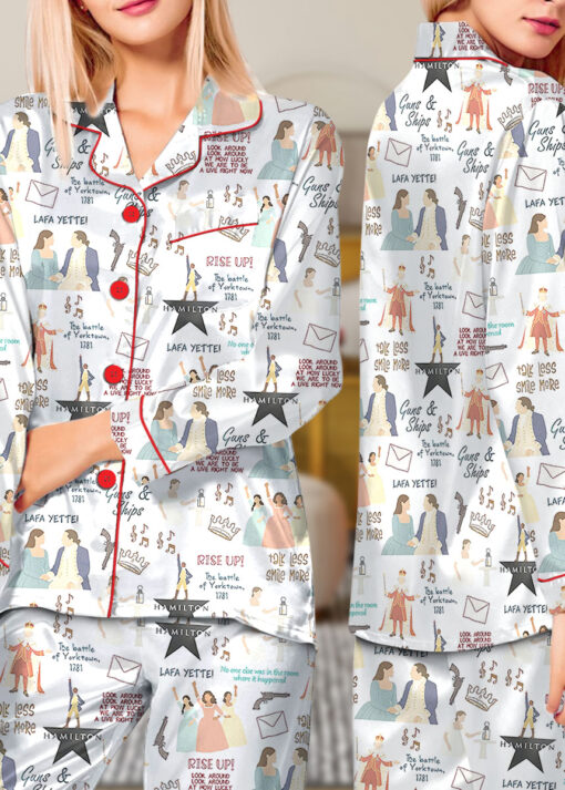 Hamilton Musical Short Satin Pajamas, Broadway Theater Pajamas, Musical Sleepwear, Alexander Hamilton Pajamas Set, Hamilton Fan Gift