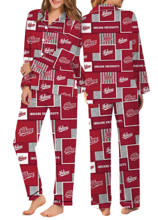 Indiana University Hoosiers Satin Pajama Set For Women - Image 10