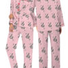 Love You More Pink Color Satin Pajama Set For Women
