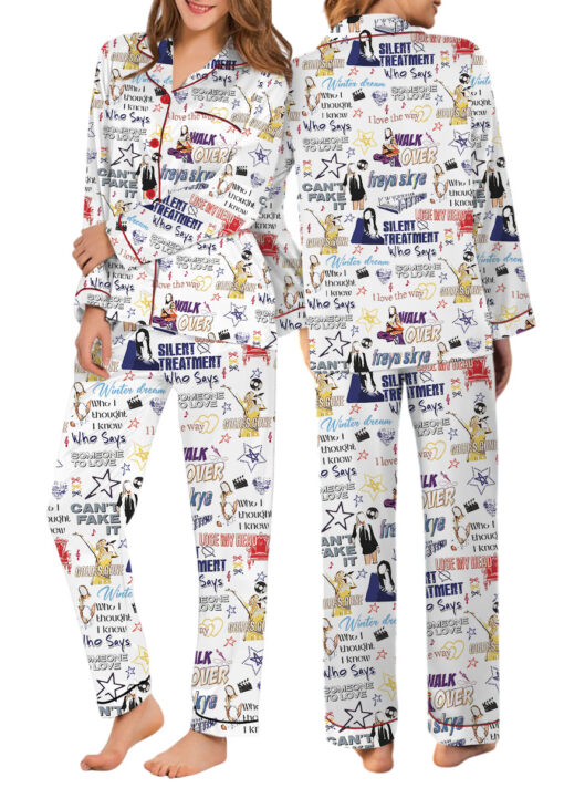 Aesthetic Star Satin Pajamas Set For Women - Image 10