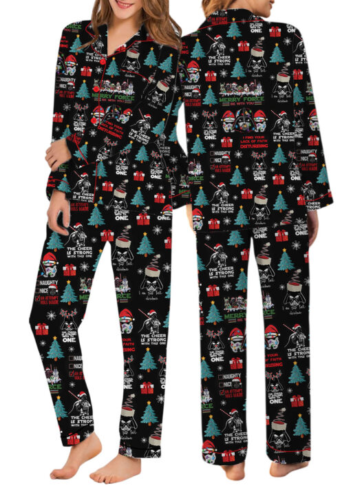 Darth Vader Santa Satin Pajamas Set, Star Wars Characters Pajamas