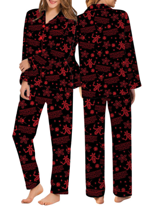 The Stranger Things Movie Satin Pajama Set For Women