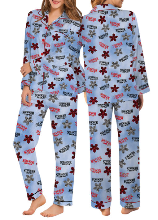 The Tranger Thing Movie Satin Pajamas Set For Women