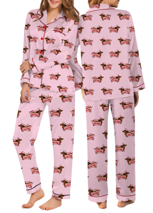 You Are One Hot Dog Satin Pajama Set For Women - Image 10