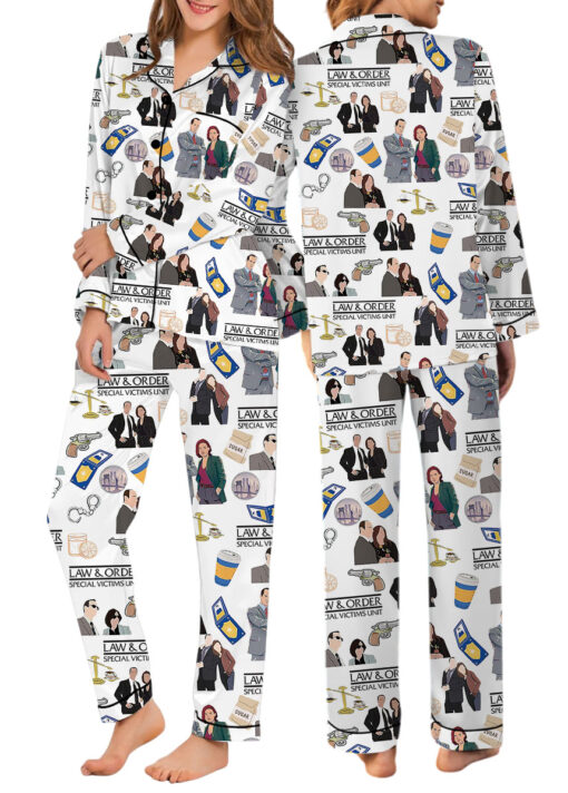 Law And Order Tv Series Satin Pajamas Set For Women