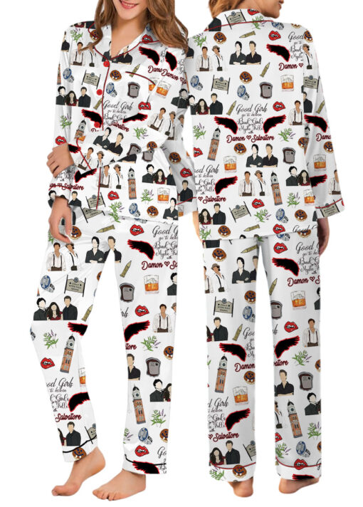 Vampire Diaries TV Series Satin Pajamas Set For Women