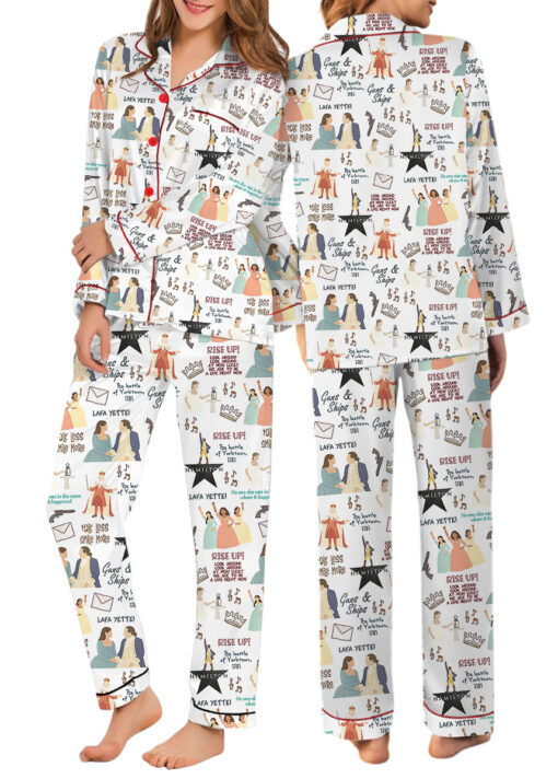Hamilton Musical Short Satin Pajamas, Broadway Theater Pajamas, Musical Sleepwear, Alexander Hamilton Pajamas Set, Hamilton Fan Gift