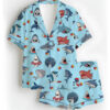 I Love Sharks Silky Satin Pajamas Set For Women