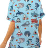I Love Sharks Silky Satin Pajamas Set For Women