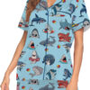 I Love Sharks Silky Satin Pajamas Set For Women