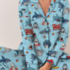 I Love Sharks Silky Satin Pajamas Set For Women