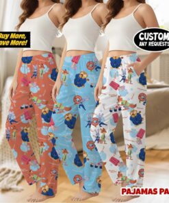 Officer Judy Hopps & Nick Wilde Pajama Pants, Blue Cartoon All-Over Print Lounge Wear