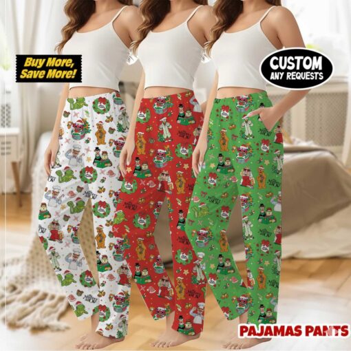 Muppet Christmas Carol Silky Satin Pajama Pants For Women - Image 5