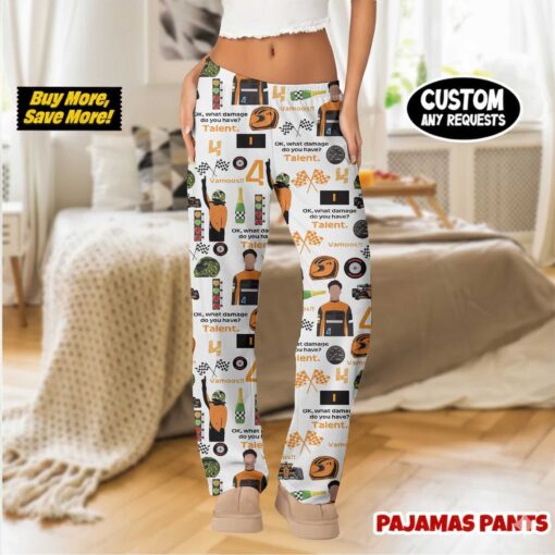 Formula 1 Racing Game Fans F1 Satin Pajamas Pants For Women - Image 4