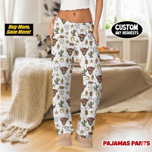 Women’s Rustic Americana Western Satin Pajama Pants For Women