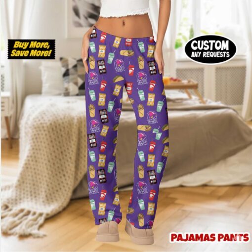 Taco Bell Fast Food Satin Pajama Pants For Women
