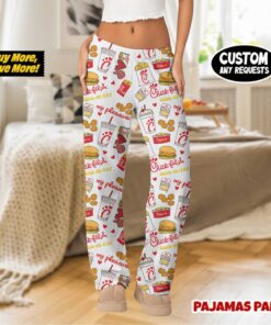 Alternative view of Chick-fil-A Inspired Pajama Pants | Fast Food Pattern Print Sleepwear