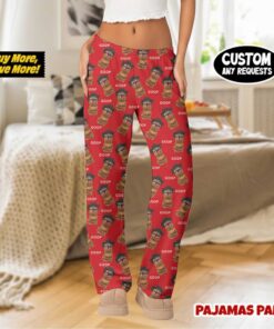 Alternative view of Unisex Cute Cartoon Print Pajama Pants, Long Lounge Trousers with Elastic Waist