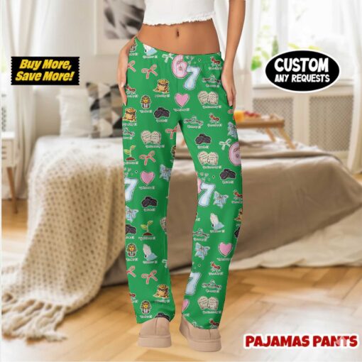 God Did It First Christian 6 7 Six Seven Meme Satin Pajama Pants For Women - Image 4