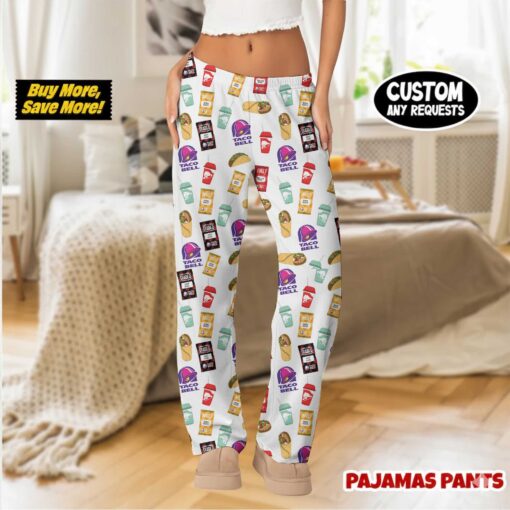 Taco Bell Fast Food Satin Pajama Pants For Women