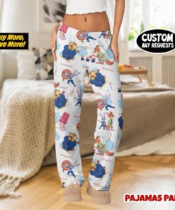 Alternative view of Officer Judy Hopps & Nick Wilde Pajama Pants, Blue Cartoon All-Over Print Lounge Wear