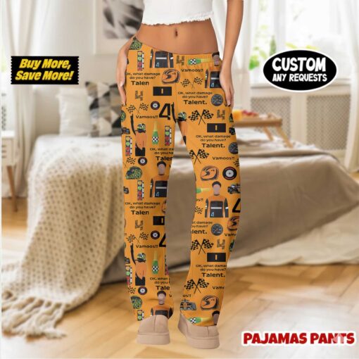 Formula 1 Racing Game Fans F1 Satin Pajamas Pants For Women - Image 2