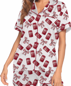 Alternative view of Women's Dr Pepper Sleepwear Satin Pajamas Set, Size S-5XL