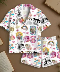 Alternative view of Women’s 80s Tv Sitcom Golden Girl Satin Pajamas Set For Women, White Color, US Size S-5XL