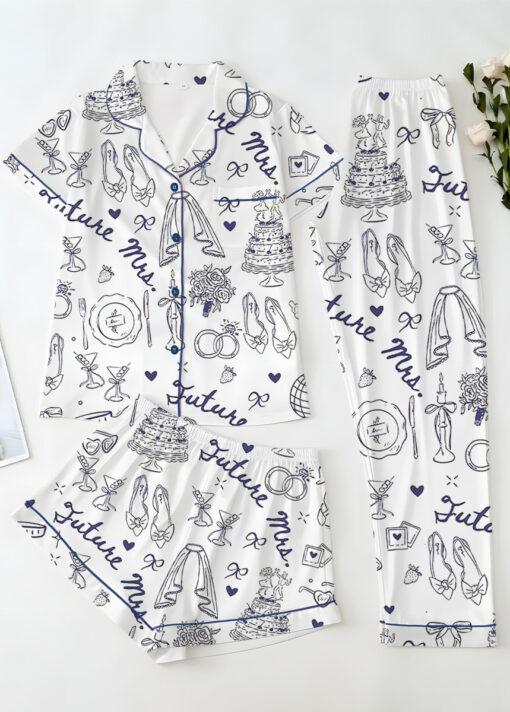 Women’s Future Mrs Bride To Be Gift In My Engaged Era Pajamas Set For Women, White Color, US Size S-5XL - Image 14