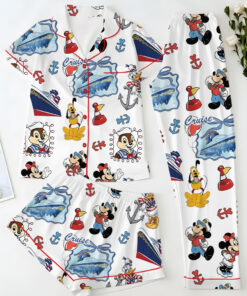 Alternative view of Women's Cartoon Character Cruise Sleepwear Satin Pajamas Set, Size S-5XL