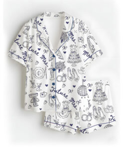 Women's Future Mrs Bride To Be Gift In My Engaged Era Satin Pajamas Set, White Color, US Size S-5XL